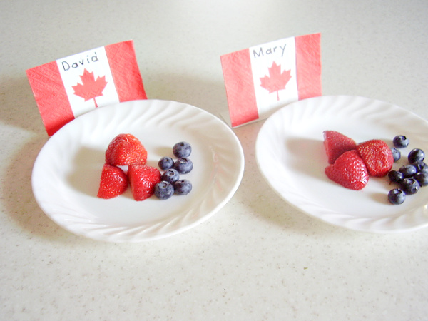 Place markers for Canada Day celebration
