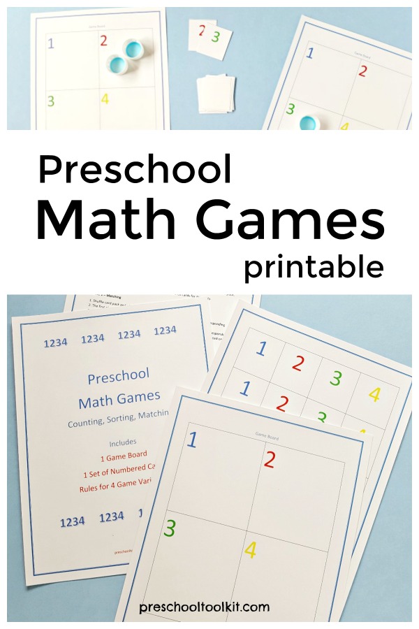 Preschool math games printable file for early education