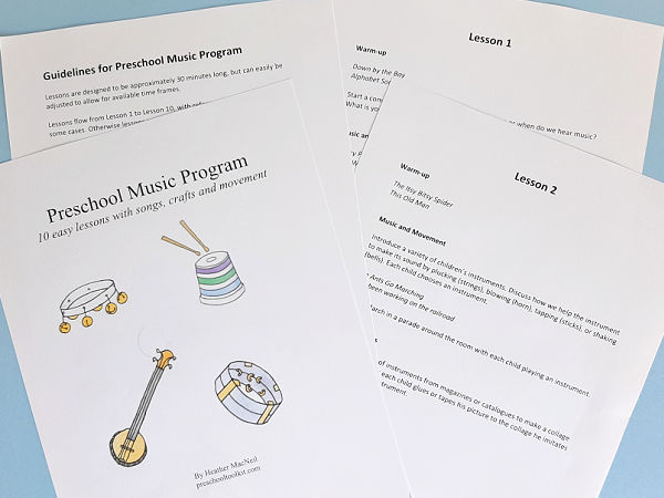 Music printable lessons for preschool
