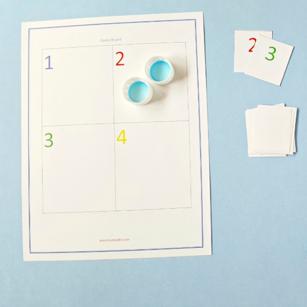 Printable file for simple math games for kids