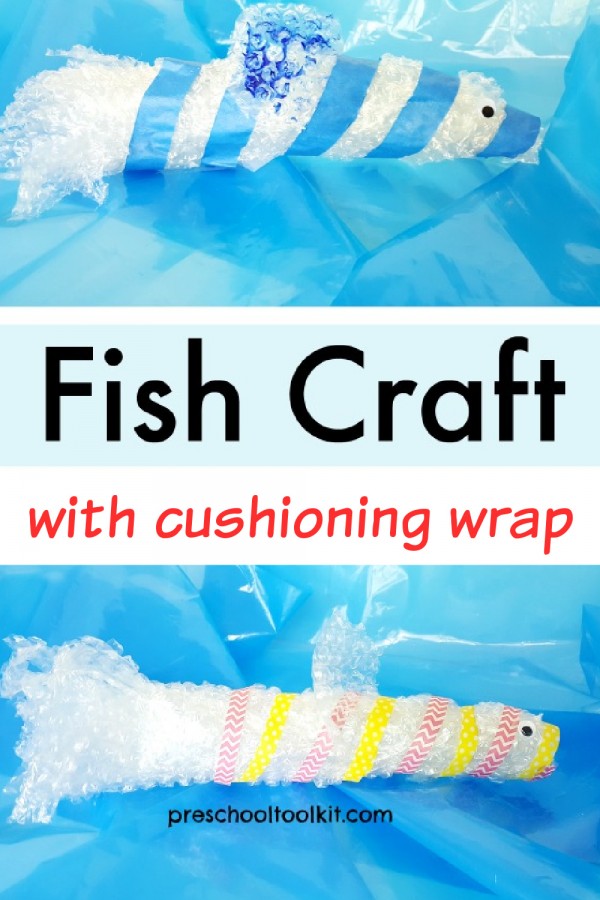 Fish craft with recycled cushioning wrap