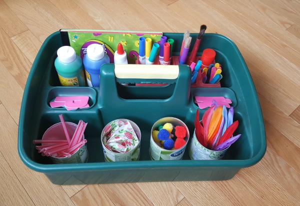 Separate small craft items in a tote box