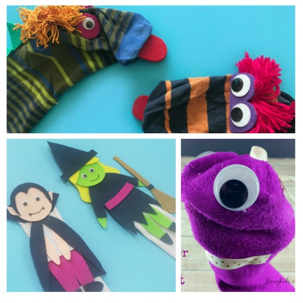Pretend play with homemade sock puppets