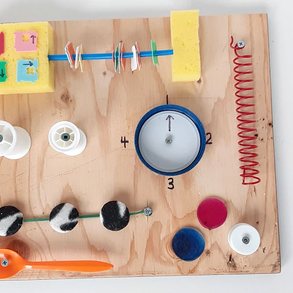 Small everyday items to attach to a wooden busy board
