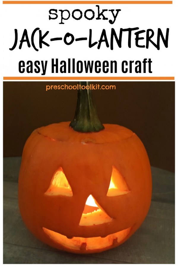 Real pumpkin with light homemade Halloween decoration