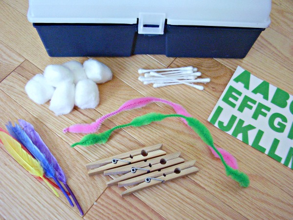 Supplies for a kids craft box