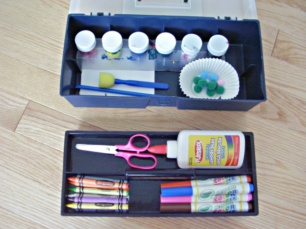 Kids own art supplies box