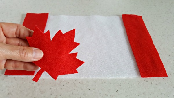 Canadian flag maple leaf cutout for the felt board