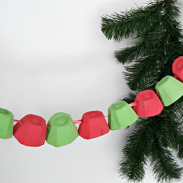 Christmas decoration kids craft recycled egg cup garland