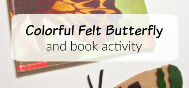 Colorful felt butterfly ABC book activity