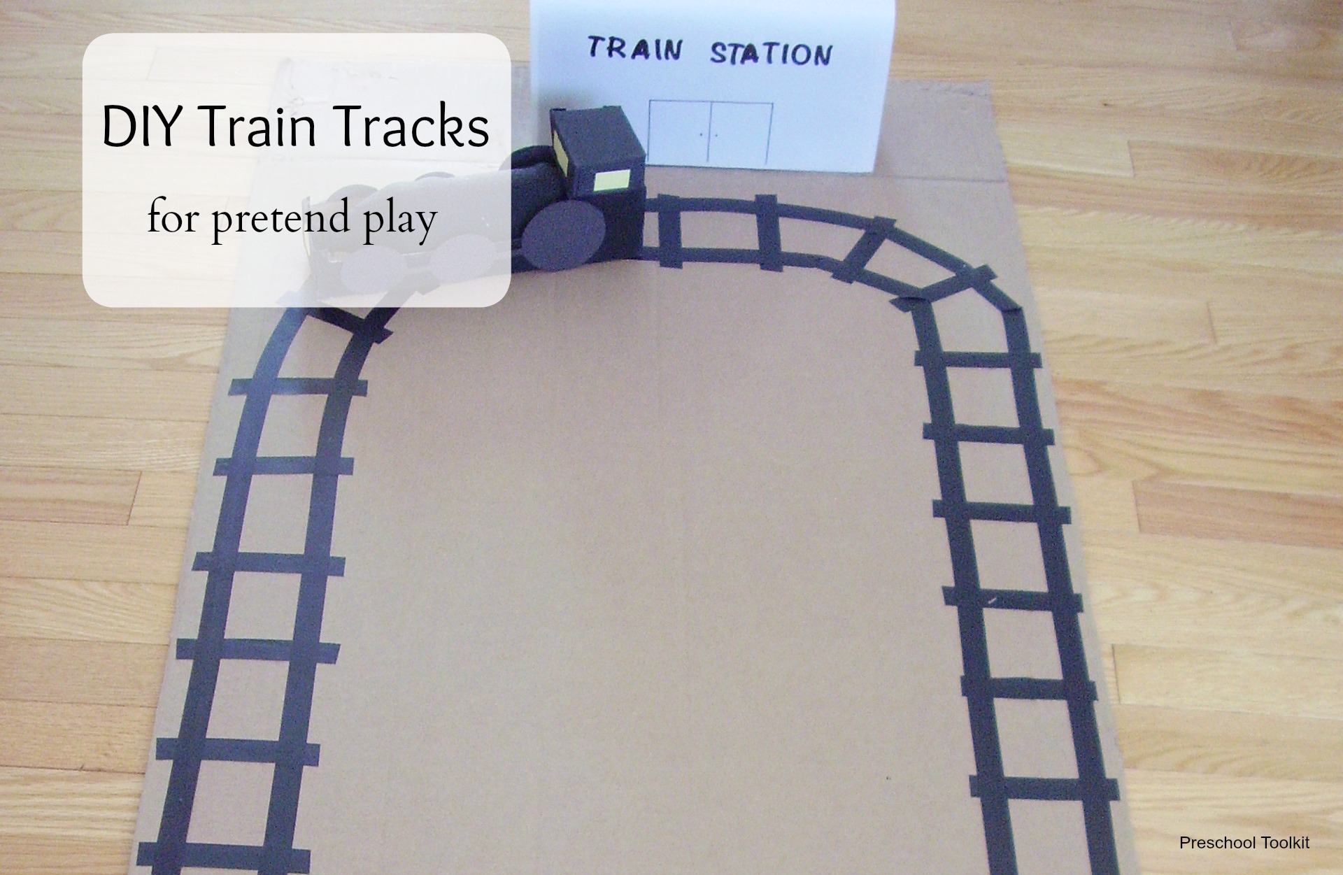 Making tracks. Thomas Train of Cardboard.