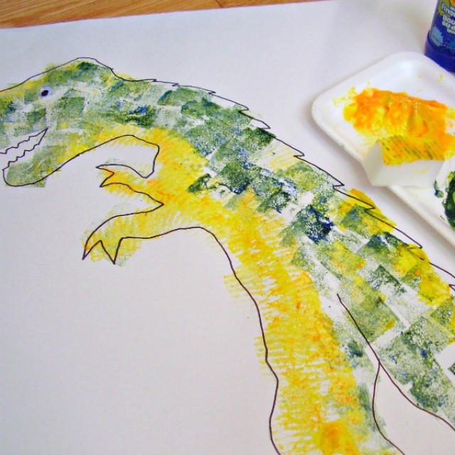 Dinosaur characters art activity for preschoolers