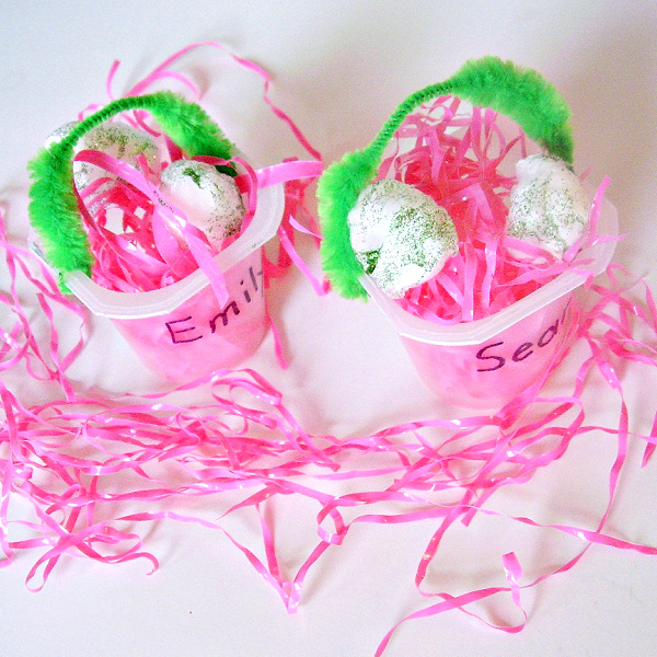 Preschool egg basket craft for Easter