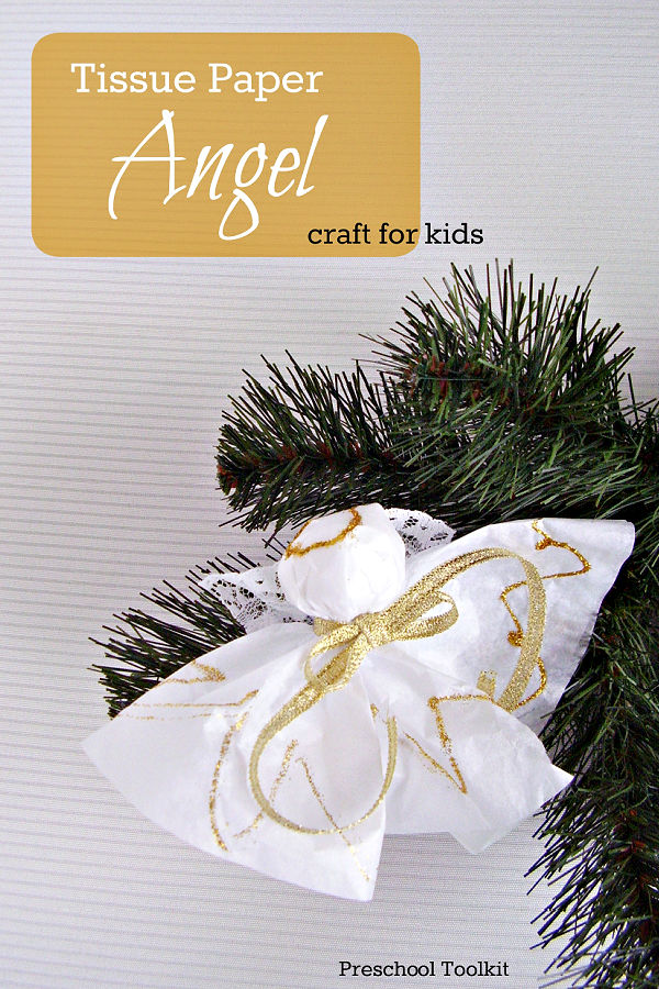 paper angel Christmas craft for kids