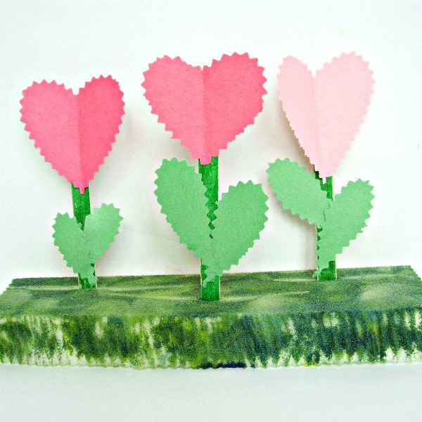 valentine heart flowers craft