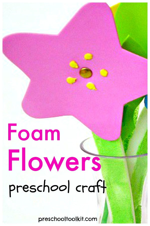 Foam flowers preschool spring season craft