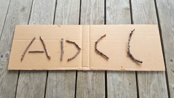 ABC's with twigs literacy activity for early learners