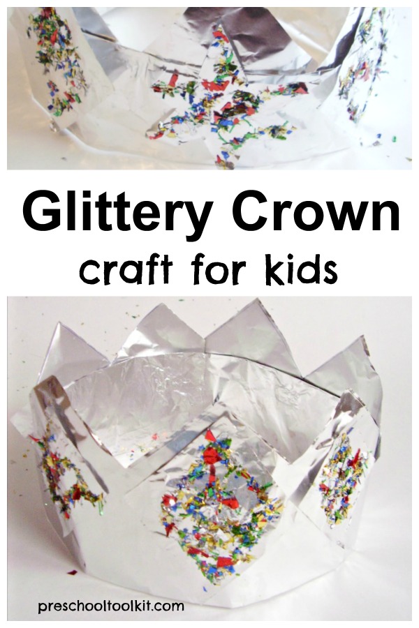 Glittery crown craft for kids