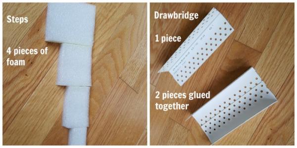 How to make steps and drawbridge for the winter castle kids activity