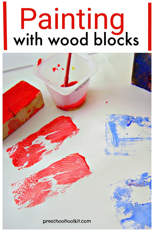 Preschool Painting Activity with Wood Blocks Preschool Toolkit