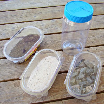 Mixing earth materials science activity for kids