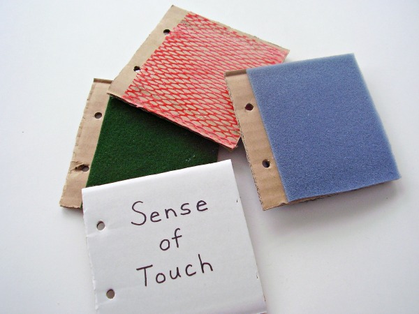 Pages for a diy sense of touch book for toddlers and preschoolers
