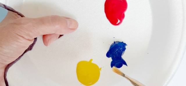 Paint palette process art activity for preschool and kindergarten