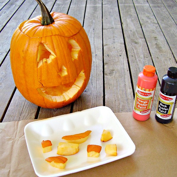 Painting With Pumpkin Stamps Art Activity for Kids » Preschool Toolkit