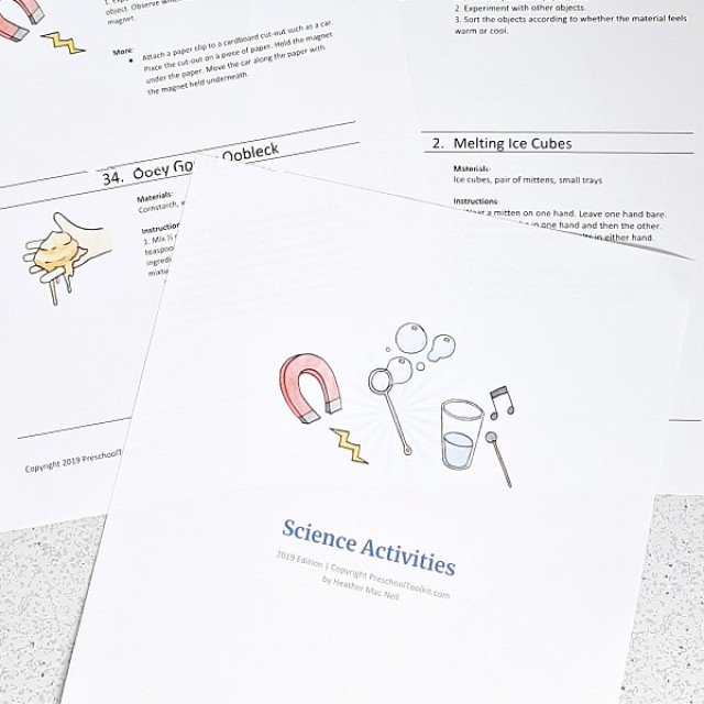 Preschool science activities PDF