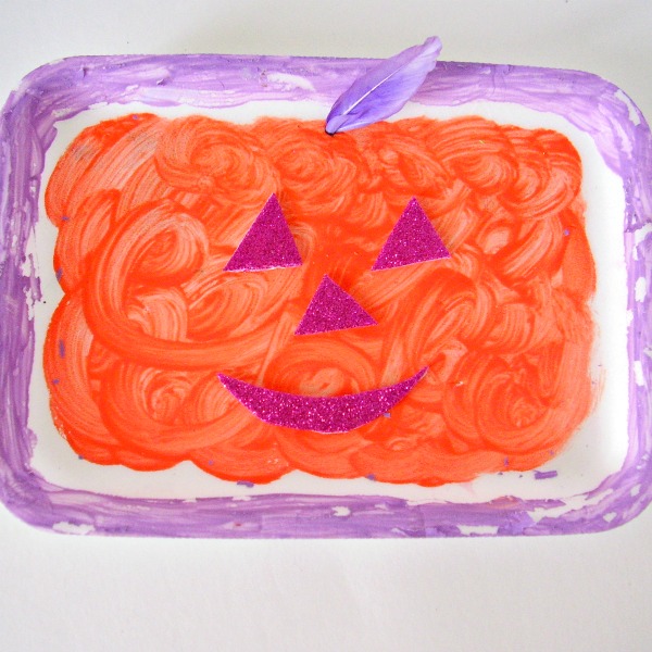 Creative jack-o-lantern preschool painting activity