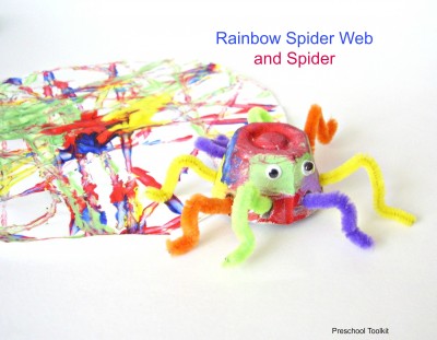 Rainbow spider web and spider