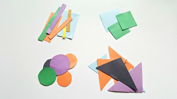 Halloween math with paper shape cutouts