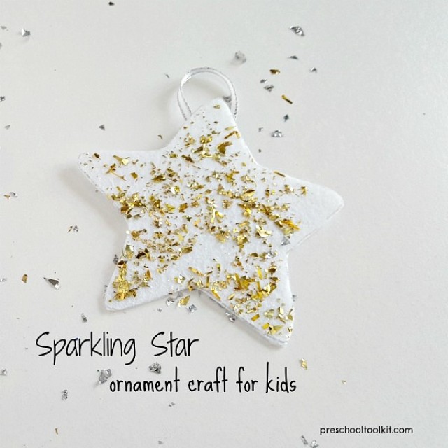 Sparkling star Christmas craft for toddlers and preschoolers