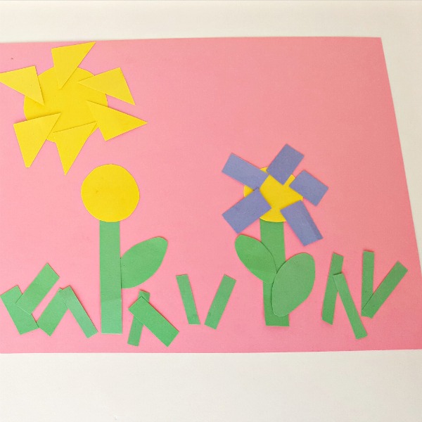 Spring flowers craft preschool art and math activity