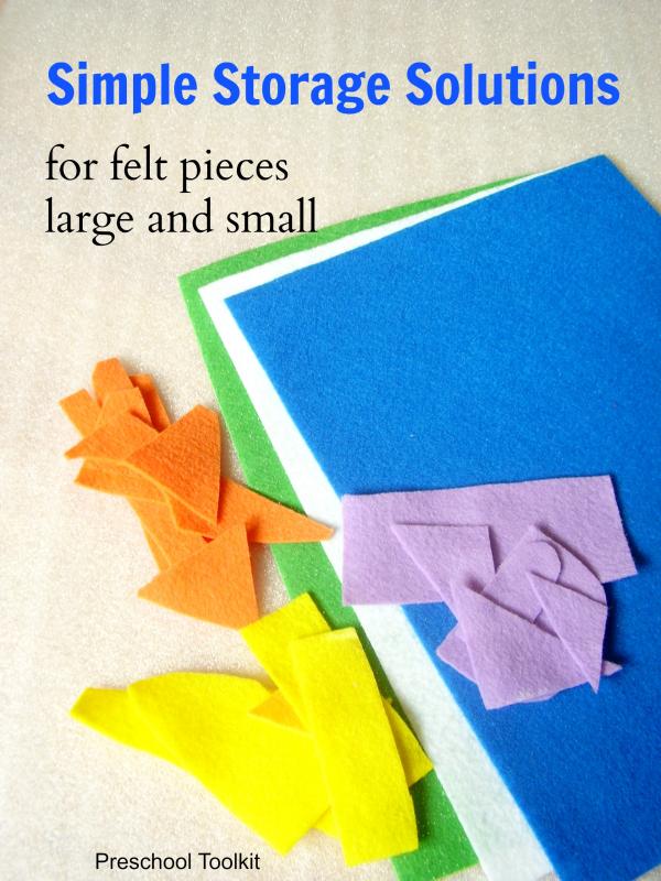 Storing felt pieces