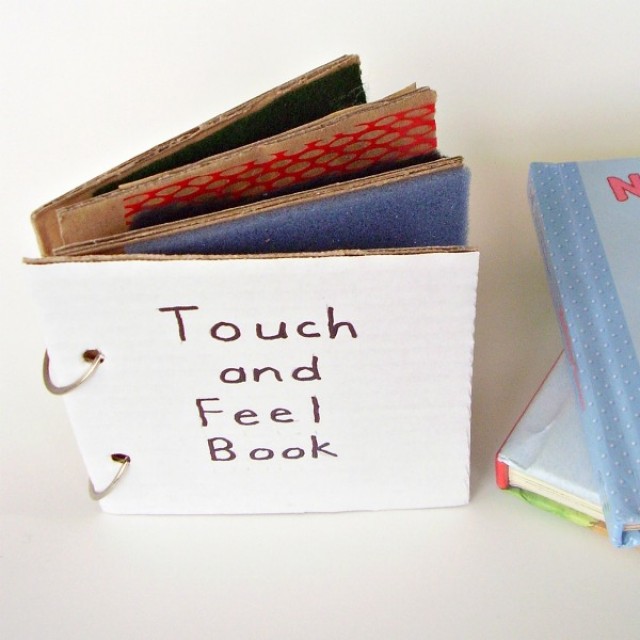 Touch and feel homemade book for early learning sensory activity