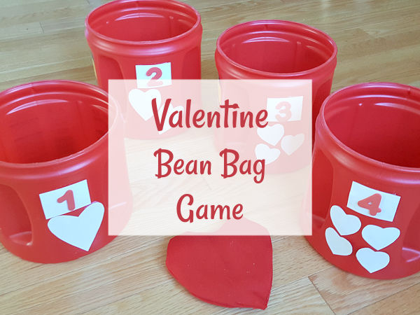 Kids bean bag game for Valentine's Day