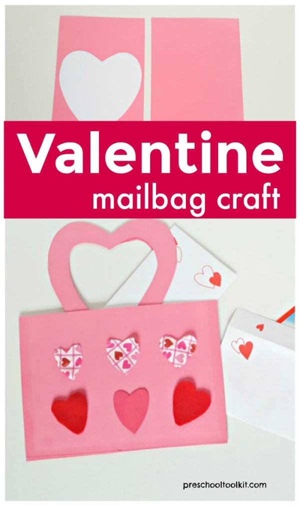 Valentine mailbag craft for preschoolers