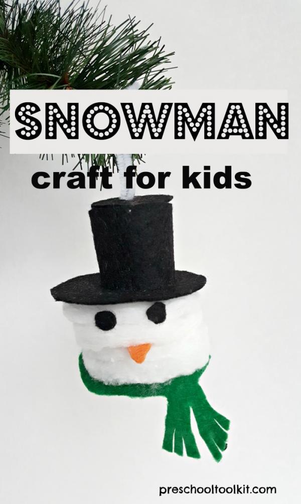 Easy Snowman Christmas Tree Ornament for Kids to Make » Preschool Toolkit