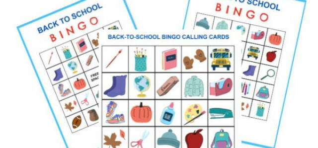 back to preschool free printable bingo game