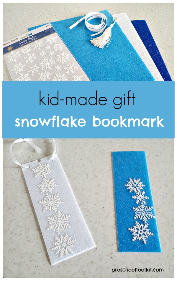 Snowflake bookmark kids craft Christmas gift