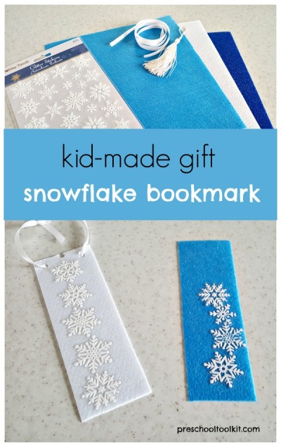 Snowflake design bookmark kids craft
