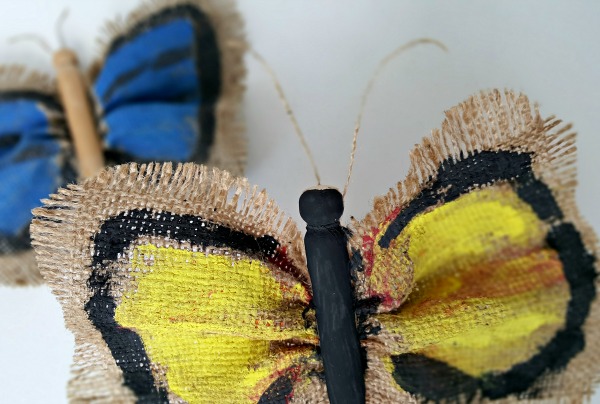 burlap butterfly wings preschool craft