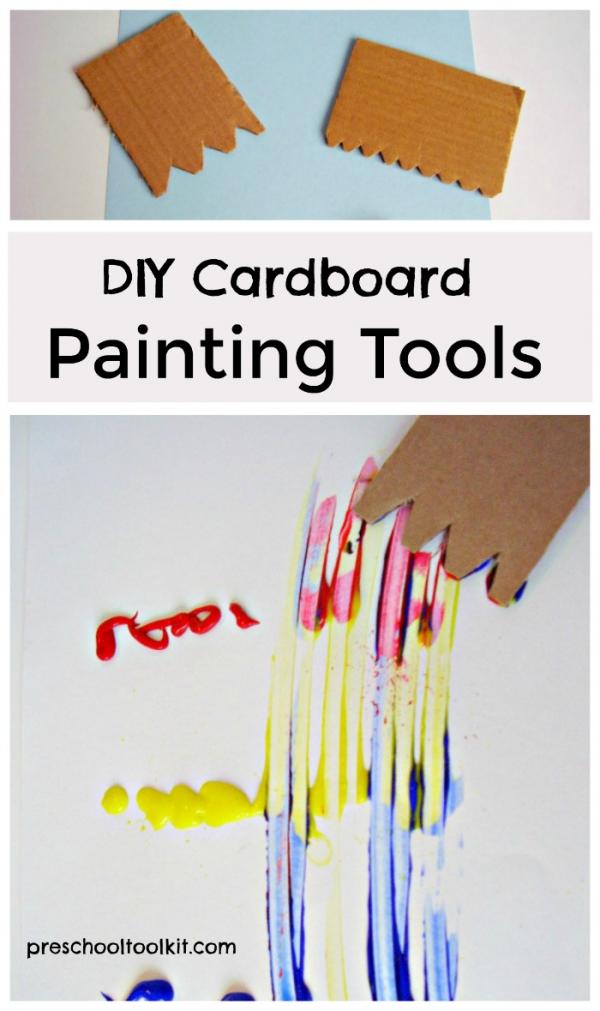 How to Make Cardboard Painting Tools for Preschool Activities