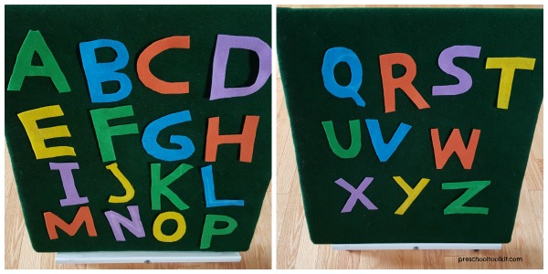 Felt letters of the alphabet