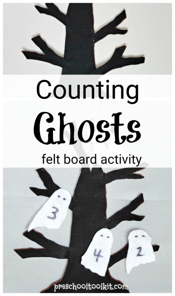 Counting ghosts felt board preschool activity