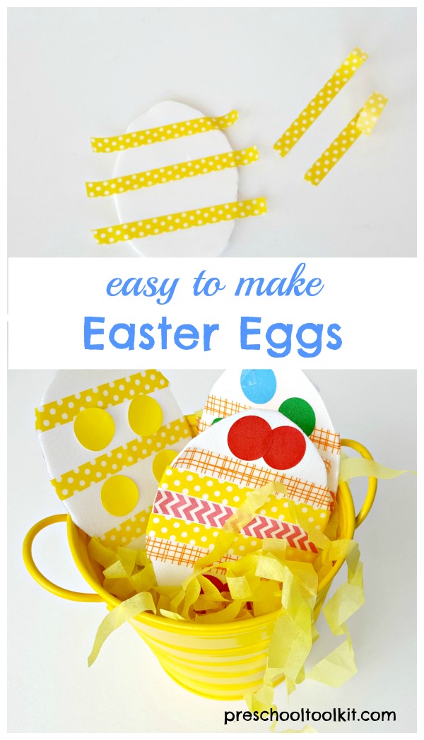 Foam tray Easter egg craft for preschoolers