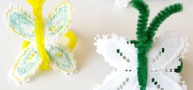 Pretty lace butterflies craft for kids - Preschool Toolkit