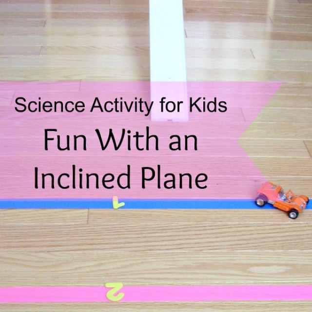 Fun science for kids experimenting with an inclined plane
