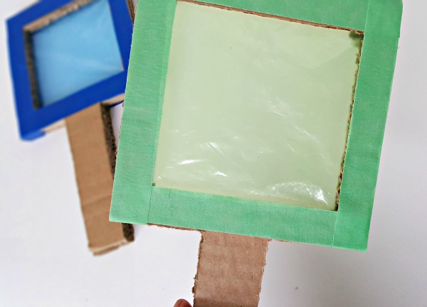 Green cardboard color viewer science for kids
